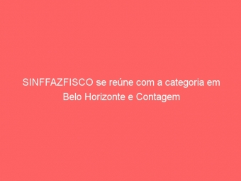 SINFFAZFISCO se reúne com a categoria em Belo Horizonte e Contagem