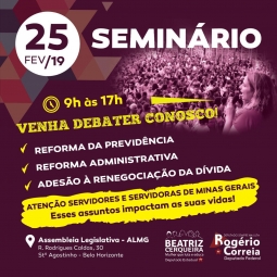 Seminário na ALMG irá debater as reformas da Previdência e Administrativa