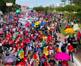 Detalhe da Marcha contra a reforma.