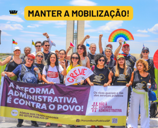 Delegação do Sintrajud na Marcha contra a Reforma em setembro de 2025.