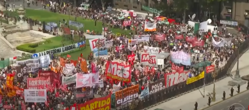 Manifestação em Buenos Aires na greve geral contra a reforma trabalhista