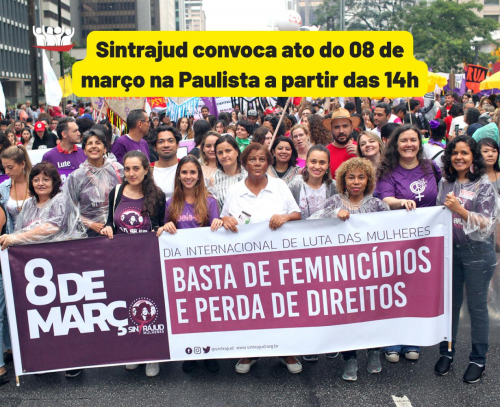 Ato pelo Dia Internacional de Luta das Mulheres em 2020.