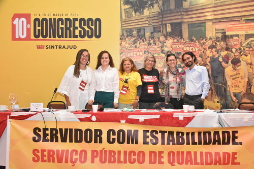 Da esq. à direita: Helena, Mayra, Luciana Carneiro, Rosana Nanartonis, Claudia e Thiago