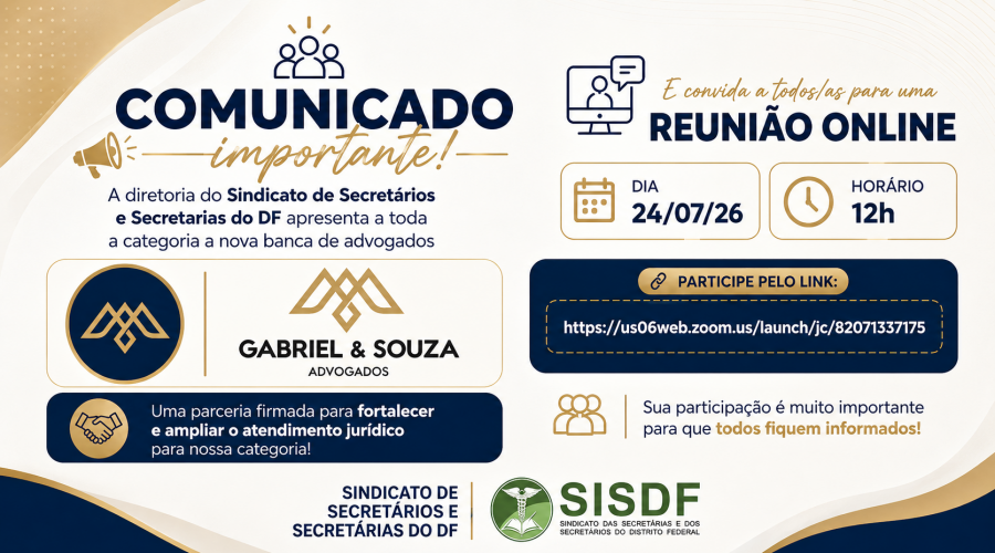 Convite Especial: Encontro Jurídico SISDF com Gabriel & Souza Advogados